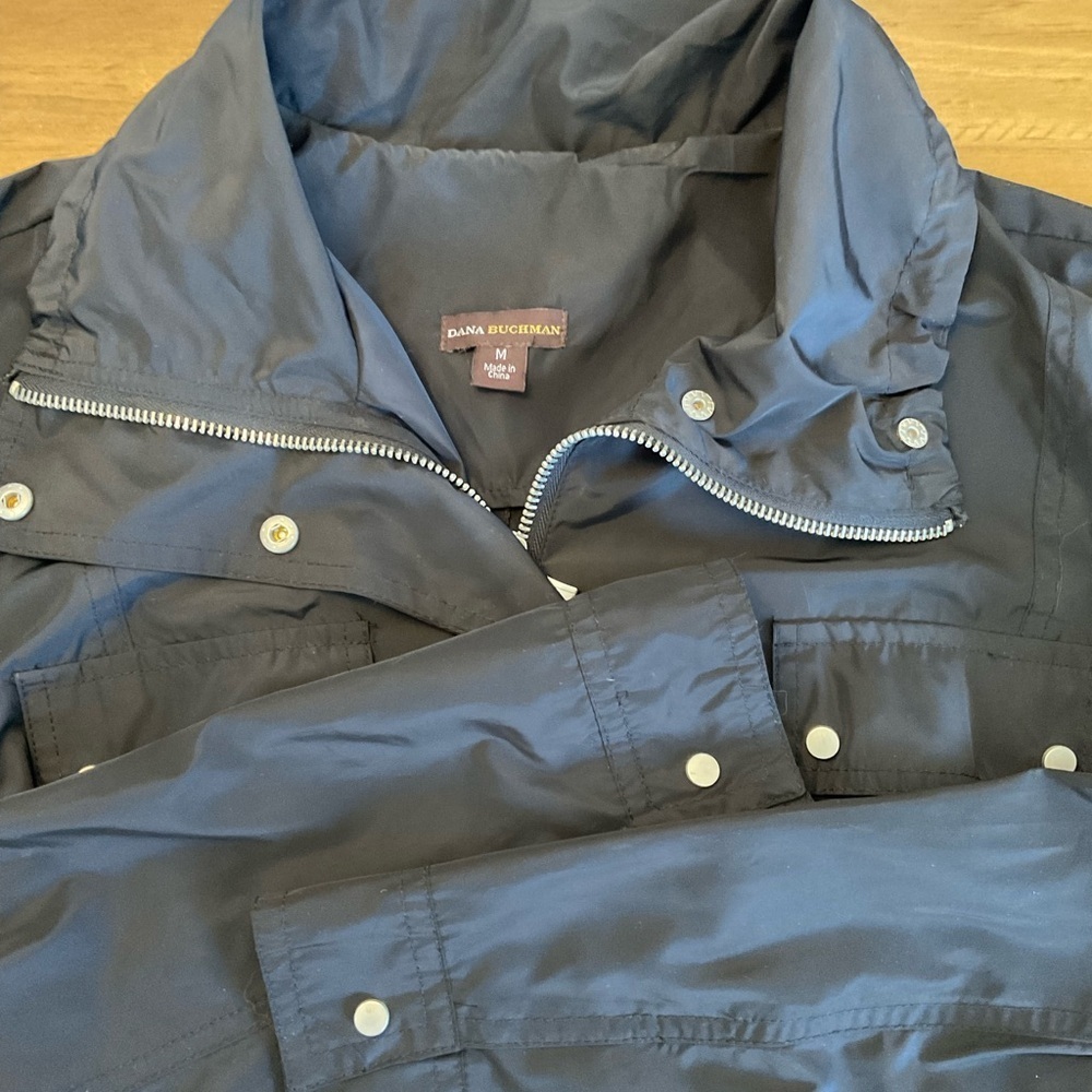 Dana Buchman Black Utility Jacket with Tailored Fit and Silver Hardware - Picture 3 of 4